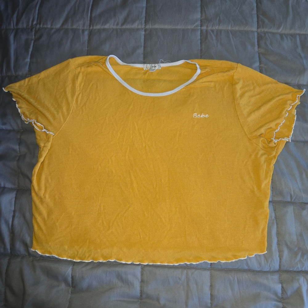 Color Story Yellow Cap Sleeve Crop Top